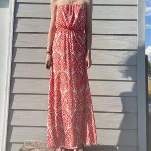 Peachy pink pattern dress